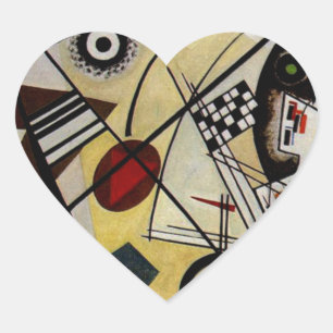 Kandinsky Transverse Unbroken Line Heart Sticker