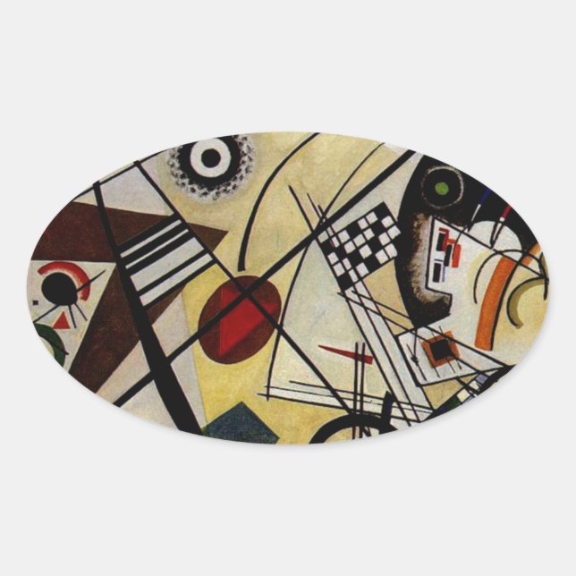 Kandinsky Transverse Unbroken Line Oval Sticker (Front)