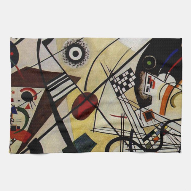 Kandinsky Transverse Unbroken Line Tea Towel (Horizontal)