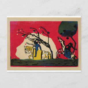 Kandinsky - Two Riders against a Red Background Postcard