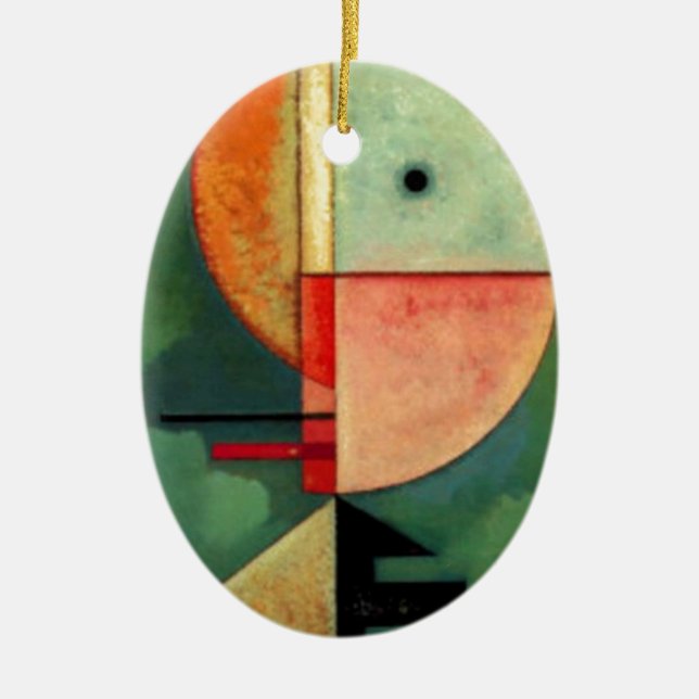 Kandinsky Upward Abstract Painting Ceramic Tree Decoration (Front)