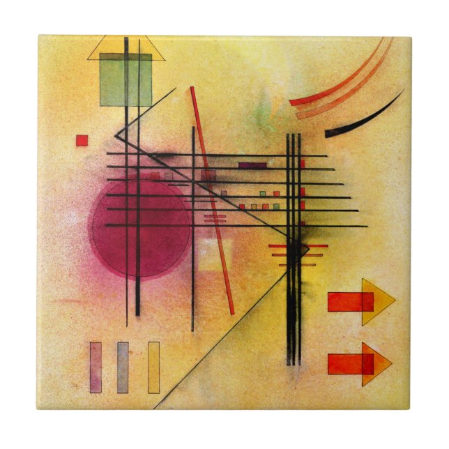 Kandinsky - Vibrant, popular abstract painting Tile (Front)