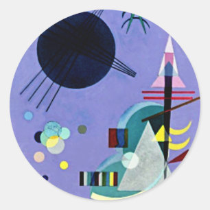 Kandinsky - Violet Green Classic Round Sticker