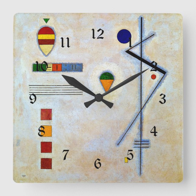 Kandinsky - Von-Zu Square Wall Clock (Front)
