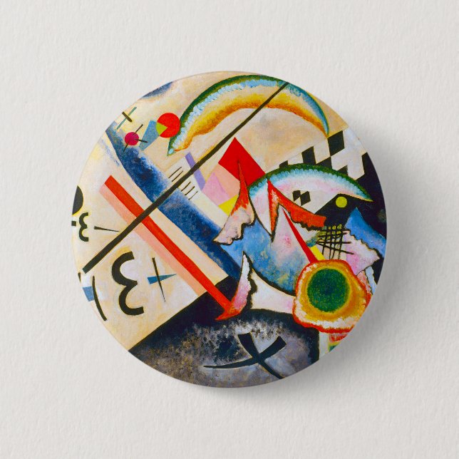 Kandinsky White Cross Button (Front)