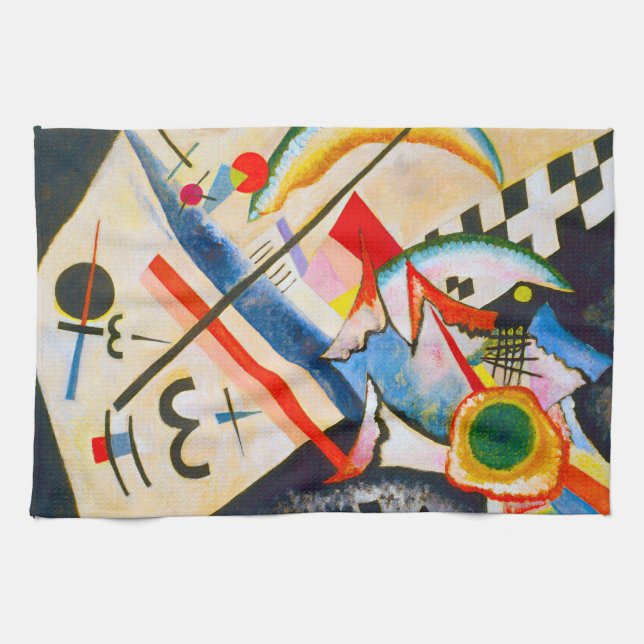 Kandinsky White Cross Tea Towel (Horizontal)