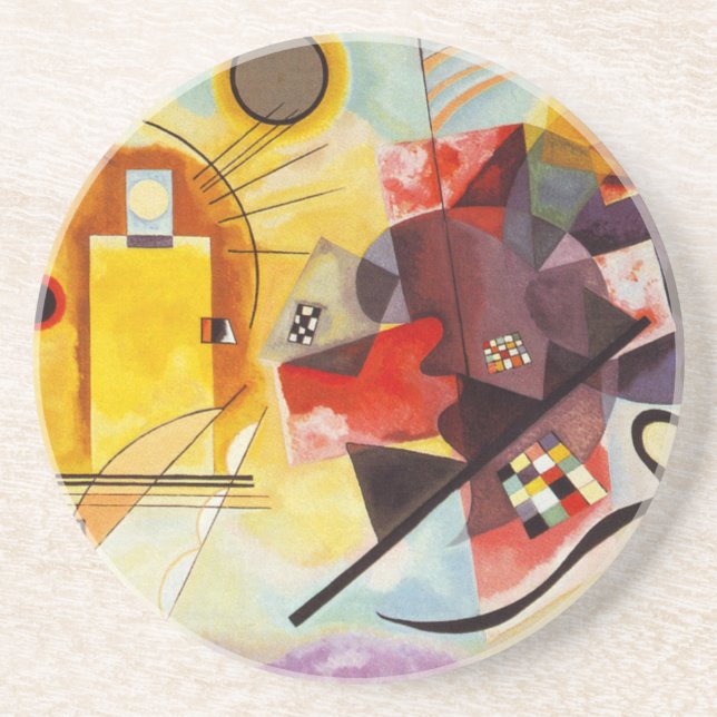 Kandinsky Yellow Red Blue Coaster (Front)