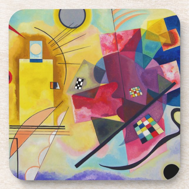 Kandinsky Yellow Red Blue Coaster (Front)