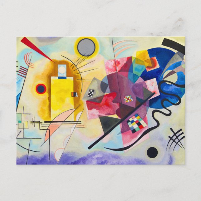 Kandinsky Yellow-Red-Blue Holiday Postcard (Front)