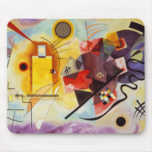 Kandinsky Yellow Red Blue Mouse Pad (Front)
