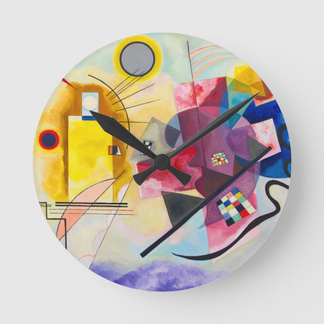 Kandinsky Yellow-Red-Blue Round Clock (Front)