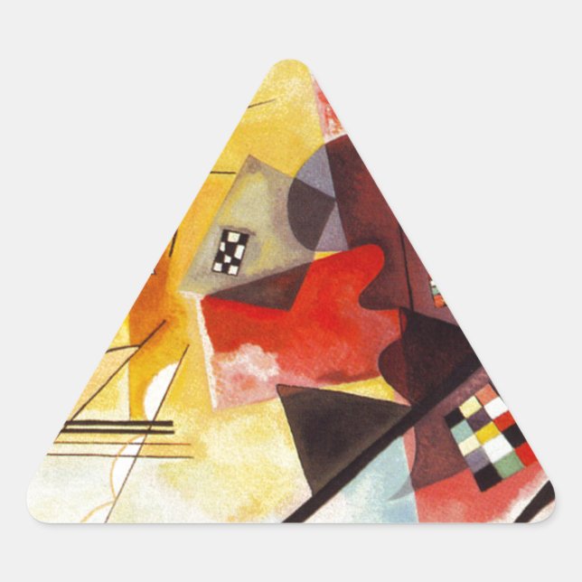 Kandinsky Yellow Red Blue Triangle Sticker (Front)