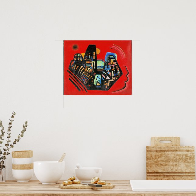 Kandinsky's abstract art, Black-Red, Poster (Kitchen)