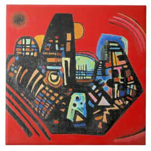 Kandinsky's abstract art, Black-Red, Tile
