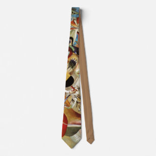 Kandinsky's Abstract Composition Painting Tie
