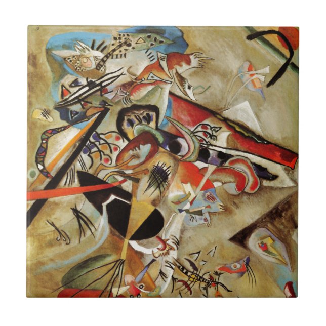 Kandinsky's Abstract Composition Painting Tile (Front)