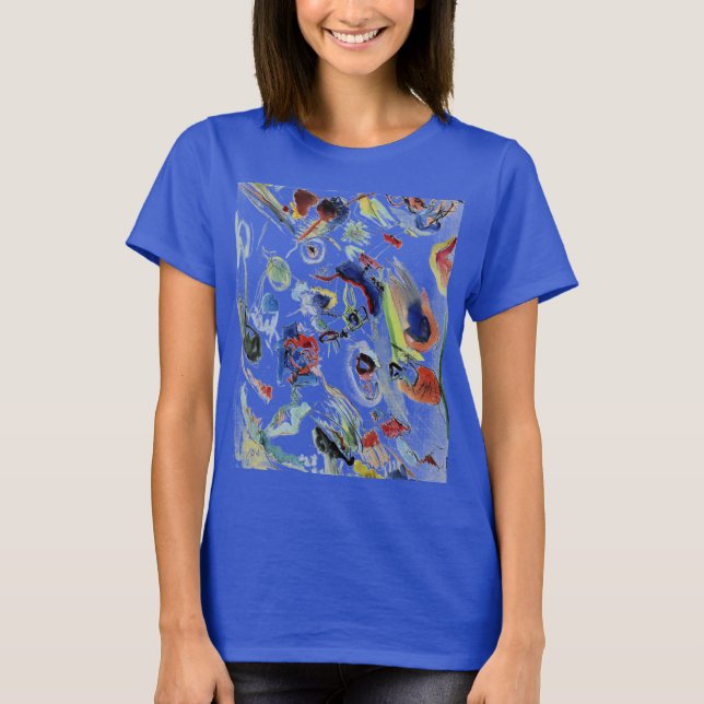 Kandinsky's Abstract Painting Artwork Blue T-Shirt (Front)