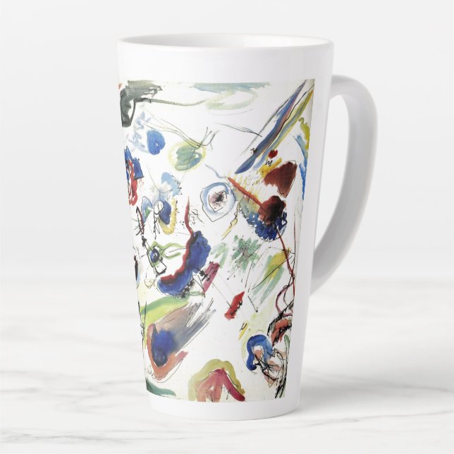 Kandinsky's Abstract Painting Artwork Latte Mug (Right Angle)