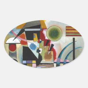 Kandinsky's Abstract Painting Swinging Oval Sticker