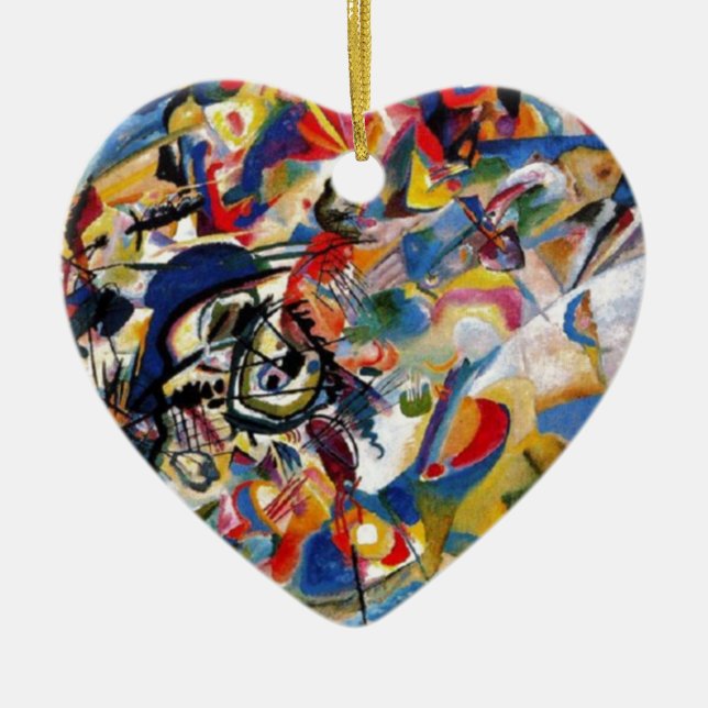 Kandinsky's Composition VII Ceramic Tree Decoration (Front)