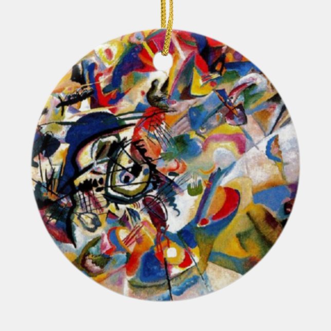 Kandinsky's Composition VII Ceramic Tree Decoration (Front)