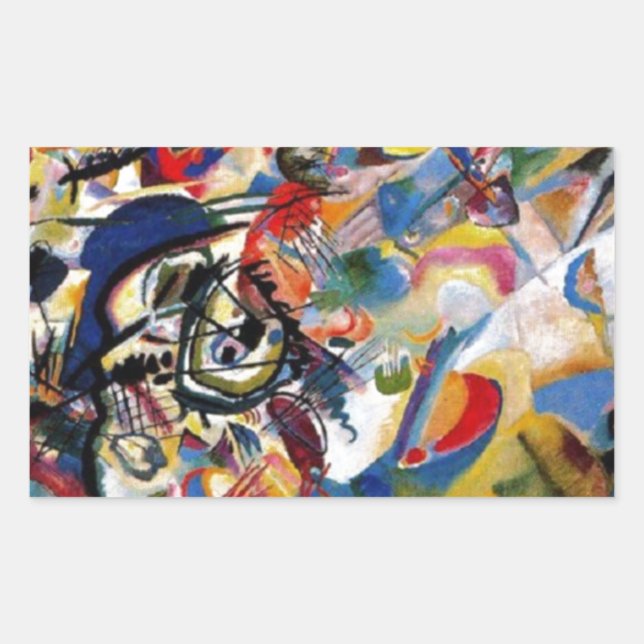 Kandinsky's Composition VII Rectangular Sticker (Front)