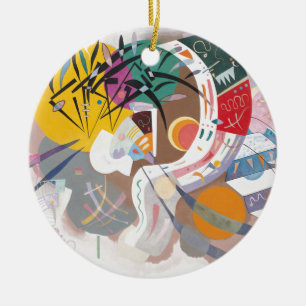 Kandinsky's Dominant Curve Abstract Ceramic Tree Decoration