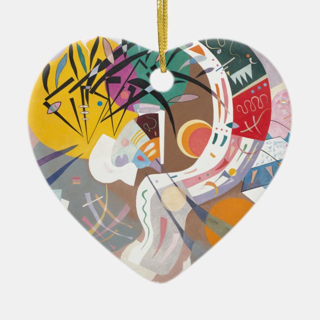 Kandinsky's Dominant Curve Abstract Ceramic Tree Decoration (Front)
