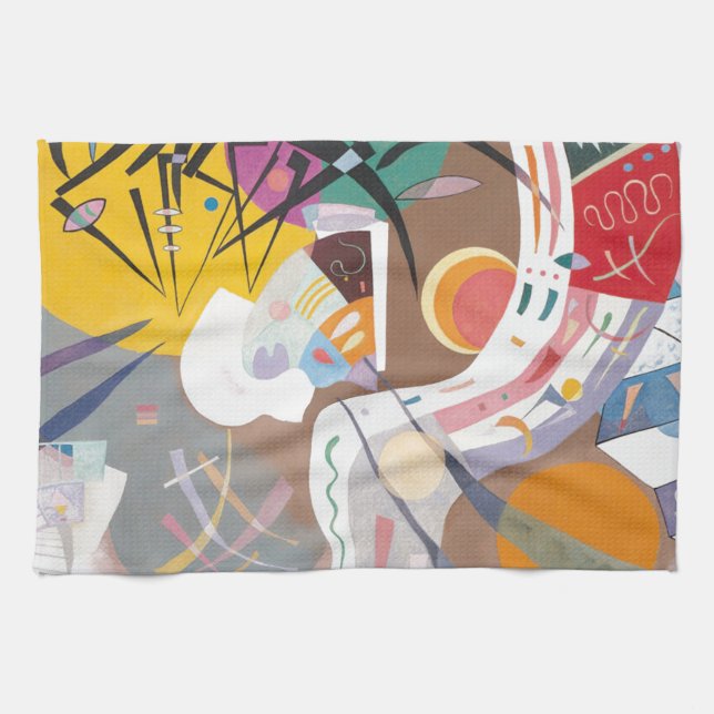Kandinsky's Dominant Curve Abstract Tea Towel (Horizontal)