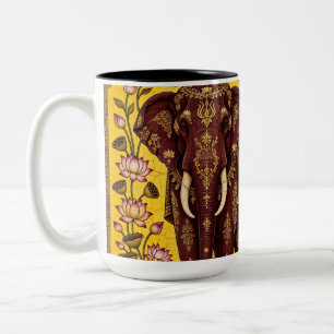 Kandyan Royal Maroon Tusker Fleece -Sri Lanka Two-Tone Coffee Mug