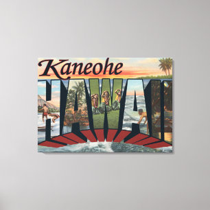 Kaneohe, Hawaii - Large Letter Scenes Canvas Print