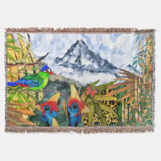Kanga Mountain Wildlife Throw Blanket