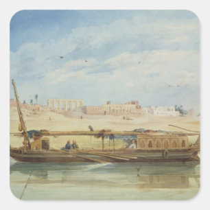 Kanga on the Nile at Luxor Square Sticker