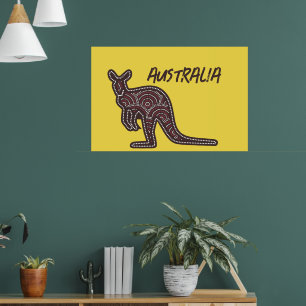 Kangaroo Aboriginal Mosaic  Poster