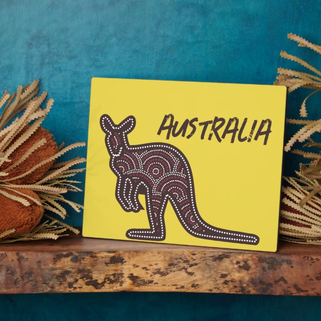 Kangaroo Aboriginal Mosaic Tabletop Plaque (Side)