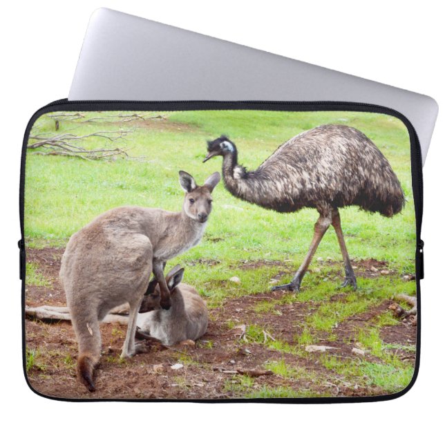 Kangaroo And Emu, Laptop Sleeve (Front)