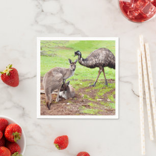 Kangaroo And Emu, Napkin