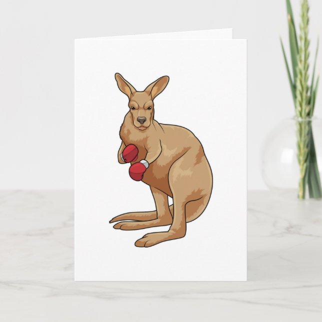Kangaroo as Boxer with Boxing gloves Card (Front)