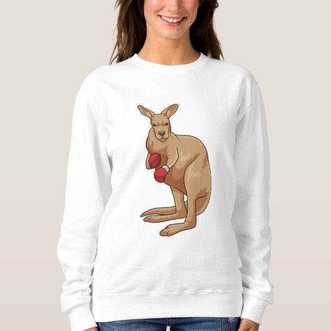 Kangaroo as Boxer with Boxing gloves Sweatshirt (Front)