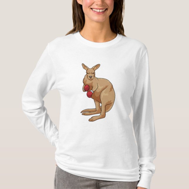 Kangaroo as Boxer with Boxing gloves T-Shirt (Front)