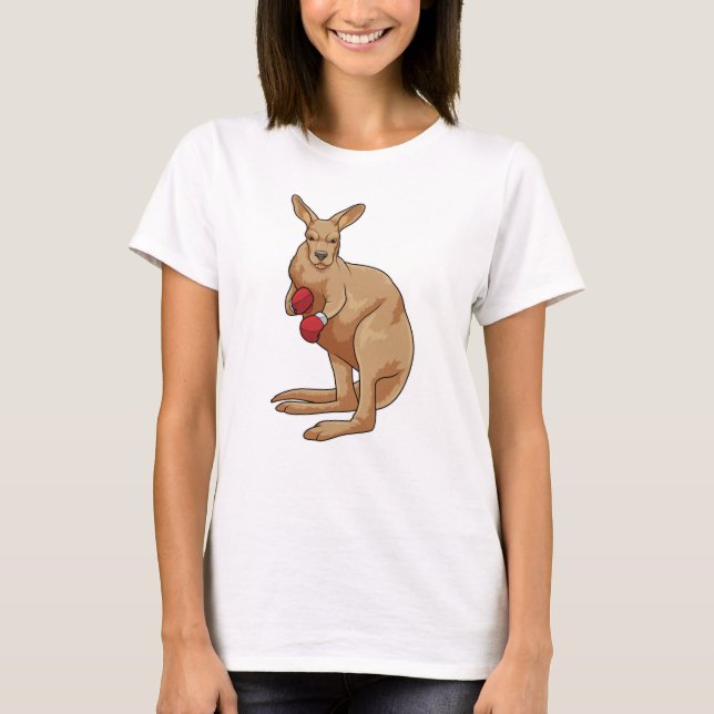 Kangaroo as Boxer with Boxing gloves T-Shirt (Front)
