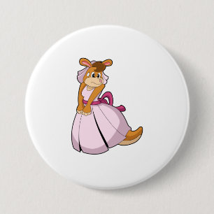 Kangaroo as Bride with Wedding dress 7.5 Cm Round Badge