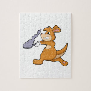 Kangaroo as Cook with Pan Jigsaw Puzzle