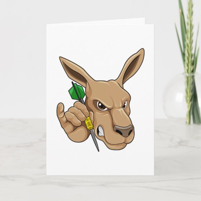 Kangaroo as Dart player with Dart Card (Front)