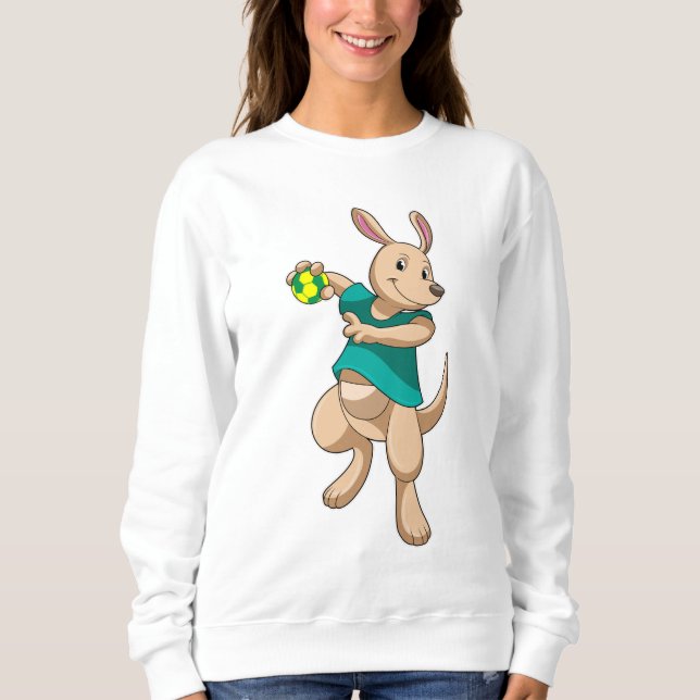 Kangaroo as Handball player with Handball Sweatshirt (Front)