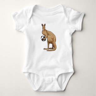 Kangaroo at Soccer Sports Baby Bodysuit