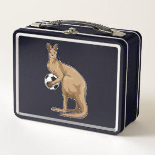 Kangaroo at Soccer Sports Metal Lunch Box