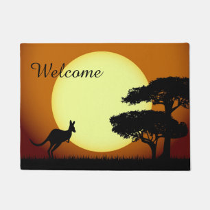 Kangaroo at sunset doormat