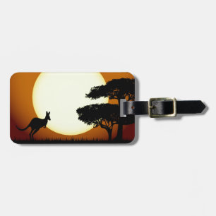 Kangaroo at sunset luggage tag