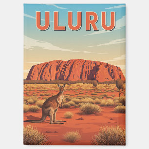 Kangaroo at Uluru Australia Magnet